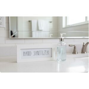 Rae Dunn Hand Sanitizer Wooden Sign Rustic Farmhouse Shelf Sitter Home Decor